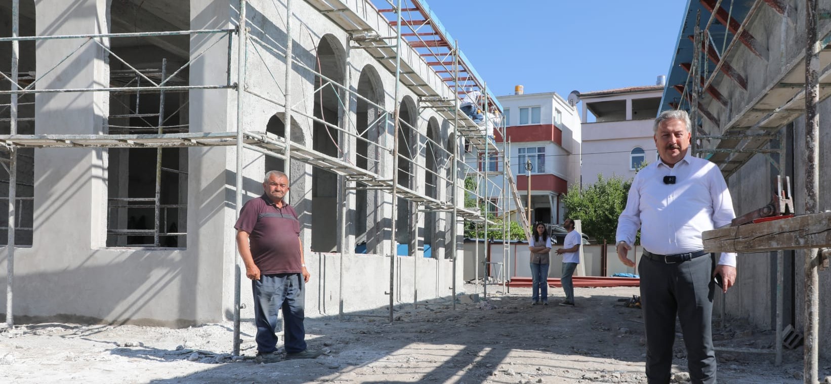 BAŞKAN PALANCIOĞLU, YAPIMI DEVAM EDEN HAYRAT CAMİİ’Yİ İNCELEDİ