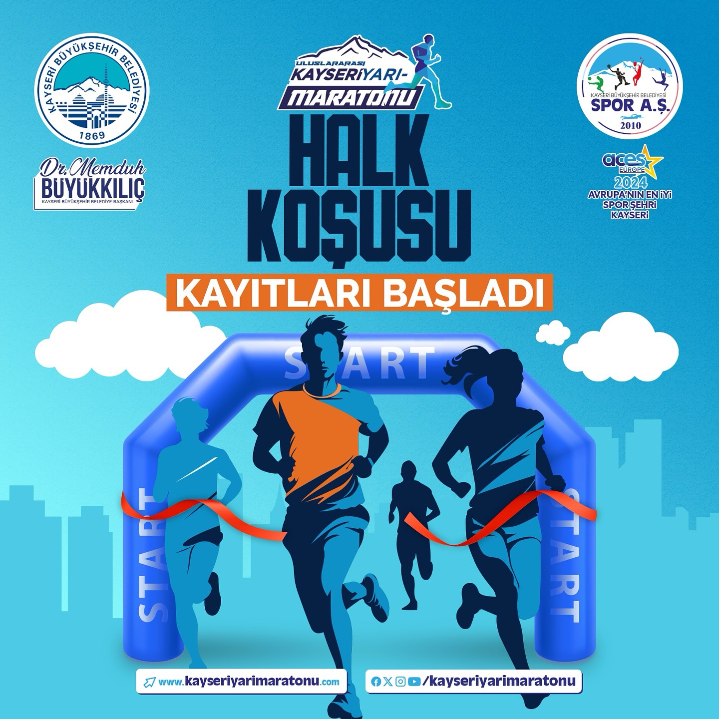 BÜYÜKŞEHİR SPOR A.Ş.’NİN DÜZENLEDİĞİ YARI MARATONUN HALK KOŞUSUNA KAYITLAR BAŞLADI