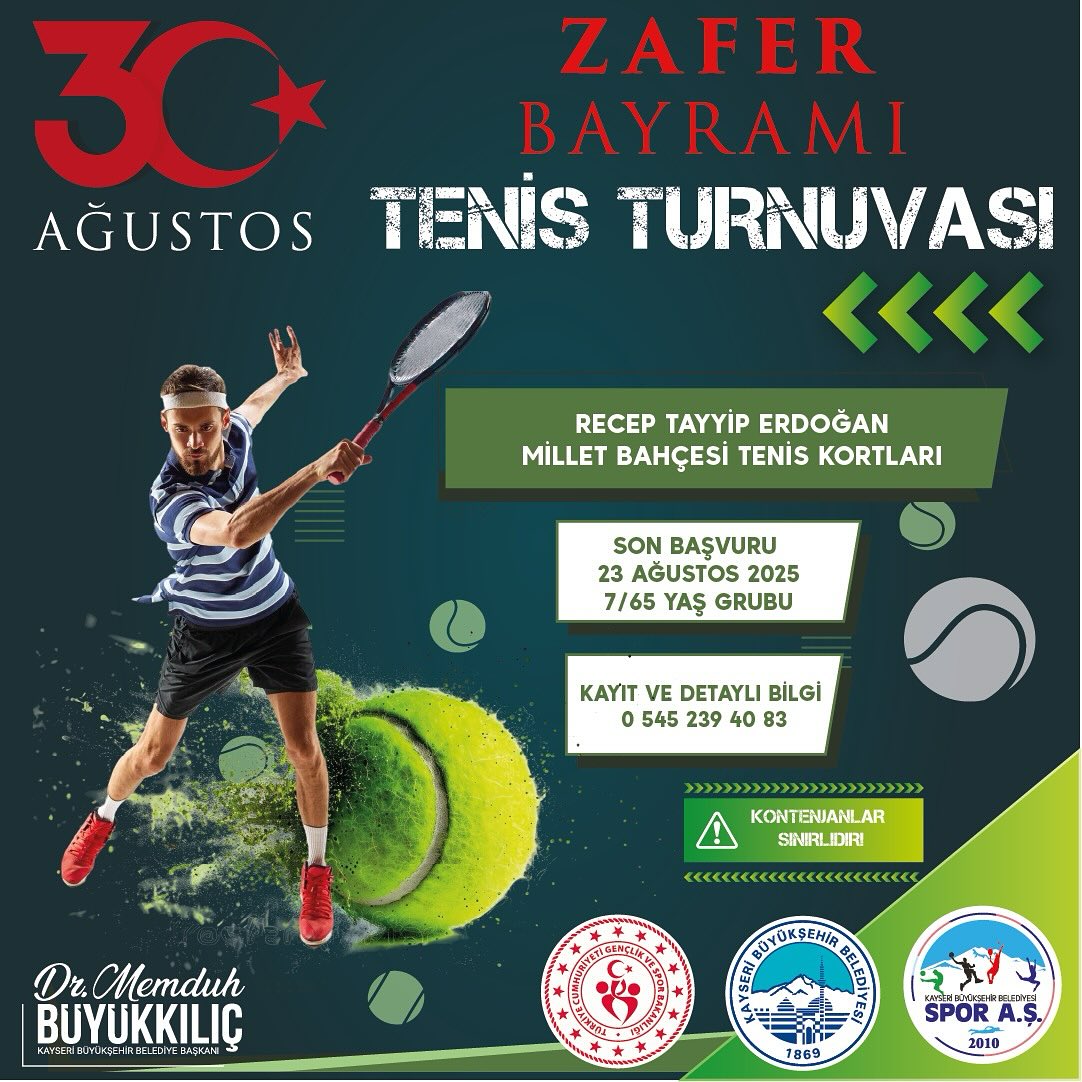 ZAFER BAYRAMI COŞKUSU BÜYÜKŞEHİR İLE TENİS KORTLARINA TAŞINIYOR