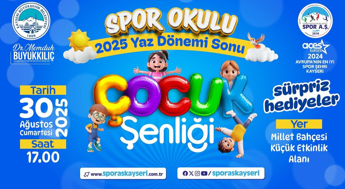 BÜYÜKŞEHİR’DEN 2025 SPOR OKULLARI YAZ DÖNEMİ SONU ÇOCUK ŞENLİĞİ