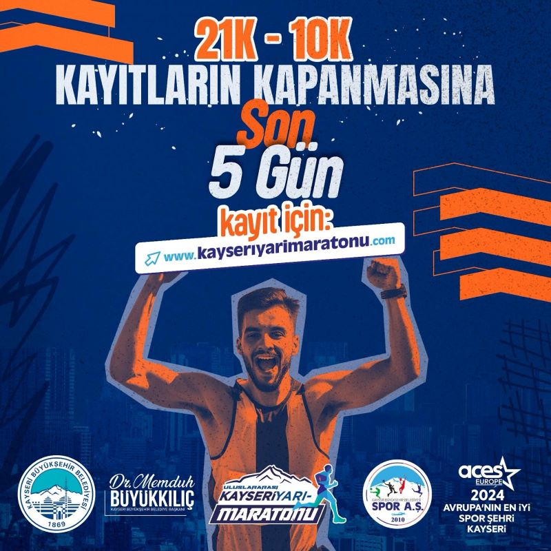 5. ULUSLARARASI KAYSERİ YARI MARATONU İÇİN HEYECAN DOLU GERİ SAYIM BAŞLADI