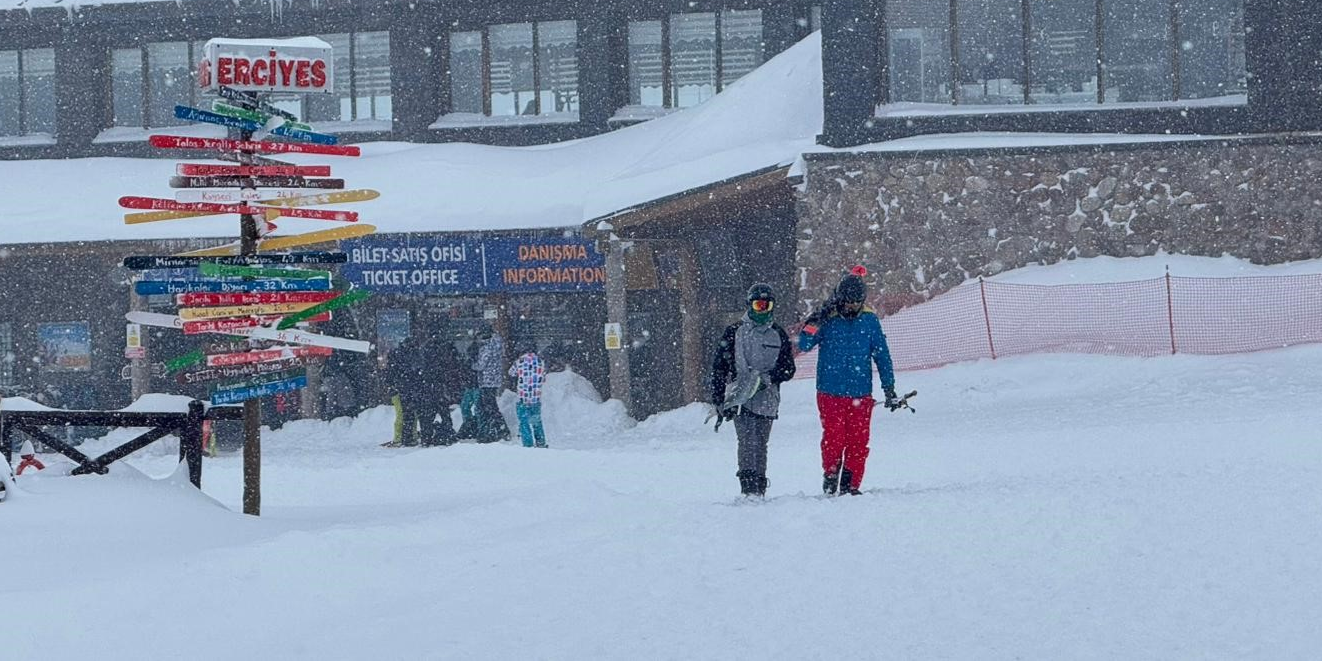 Erciyes'te kar kalınlığı 180 santimetreye ulaştı 