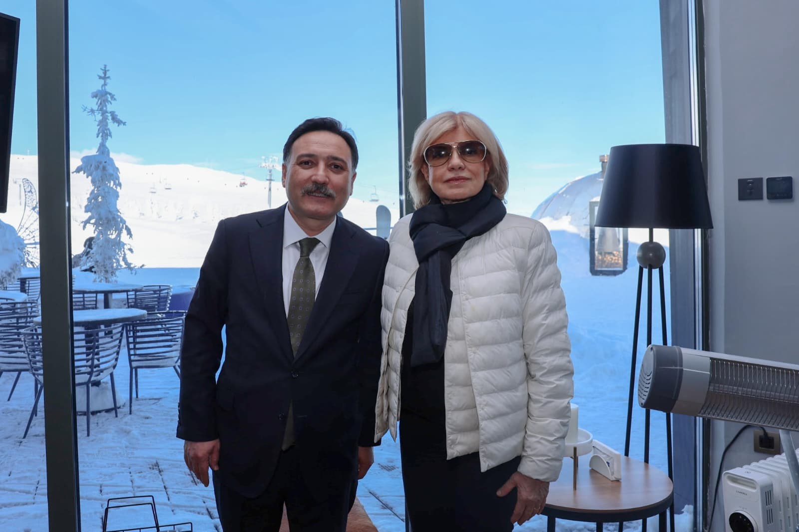 Vali Çiçek, Tansu Çiller ile Erciyes’te bir araya geldi