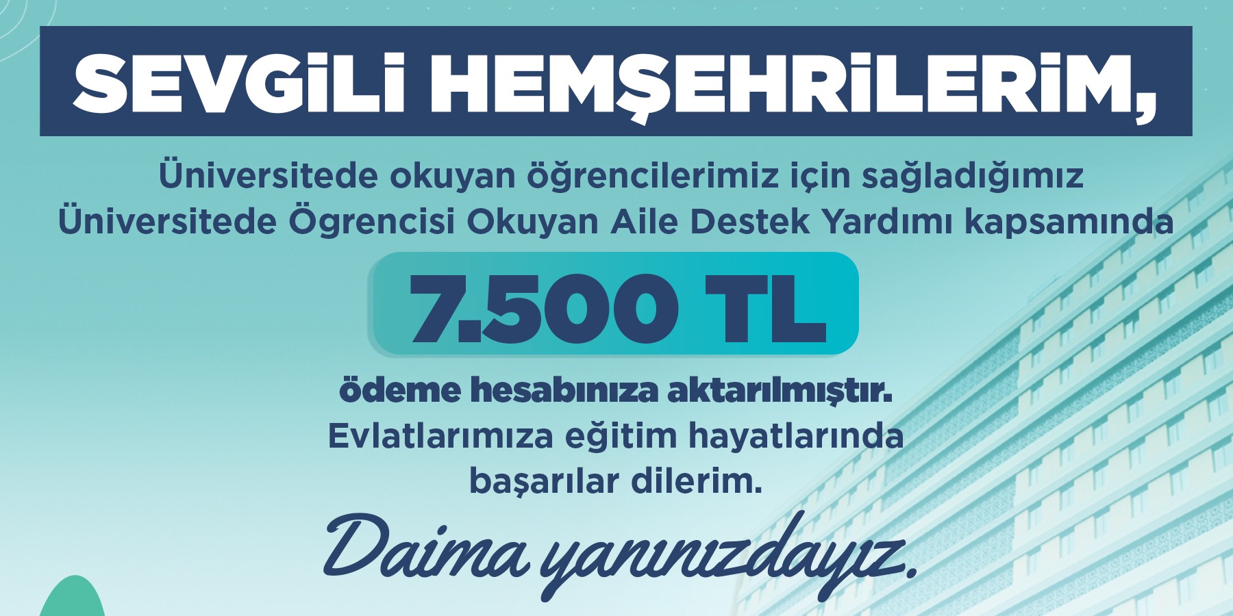  EĞİTİME TAM DESTEK: 22 MİLYON TL DESTEK HESAPLARA AKTARILDI