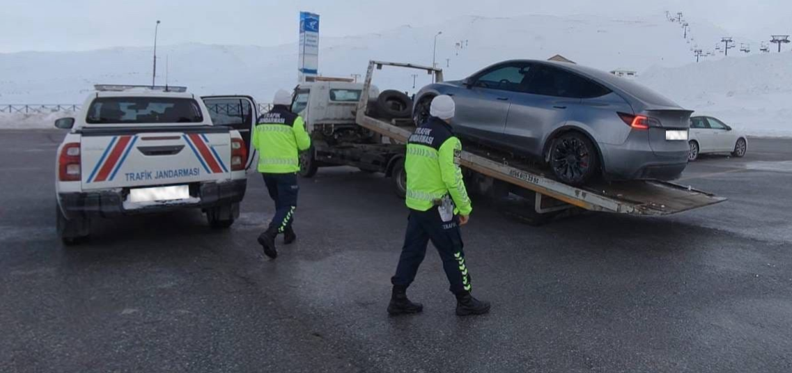 Erciyes’te drift yapan sürücüye idari işlem