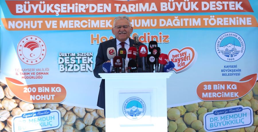 ÜRETEN KAYSERİ’NİN EN GÜÇLÜ DESTEKÇİSİ BÜYÜKŞEHİR’DEN 10 MİLYON TL’LİK TOHUM DESTEĞİ